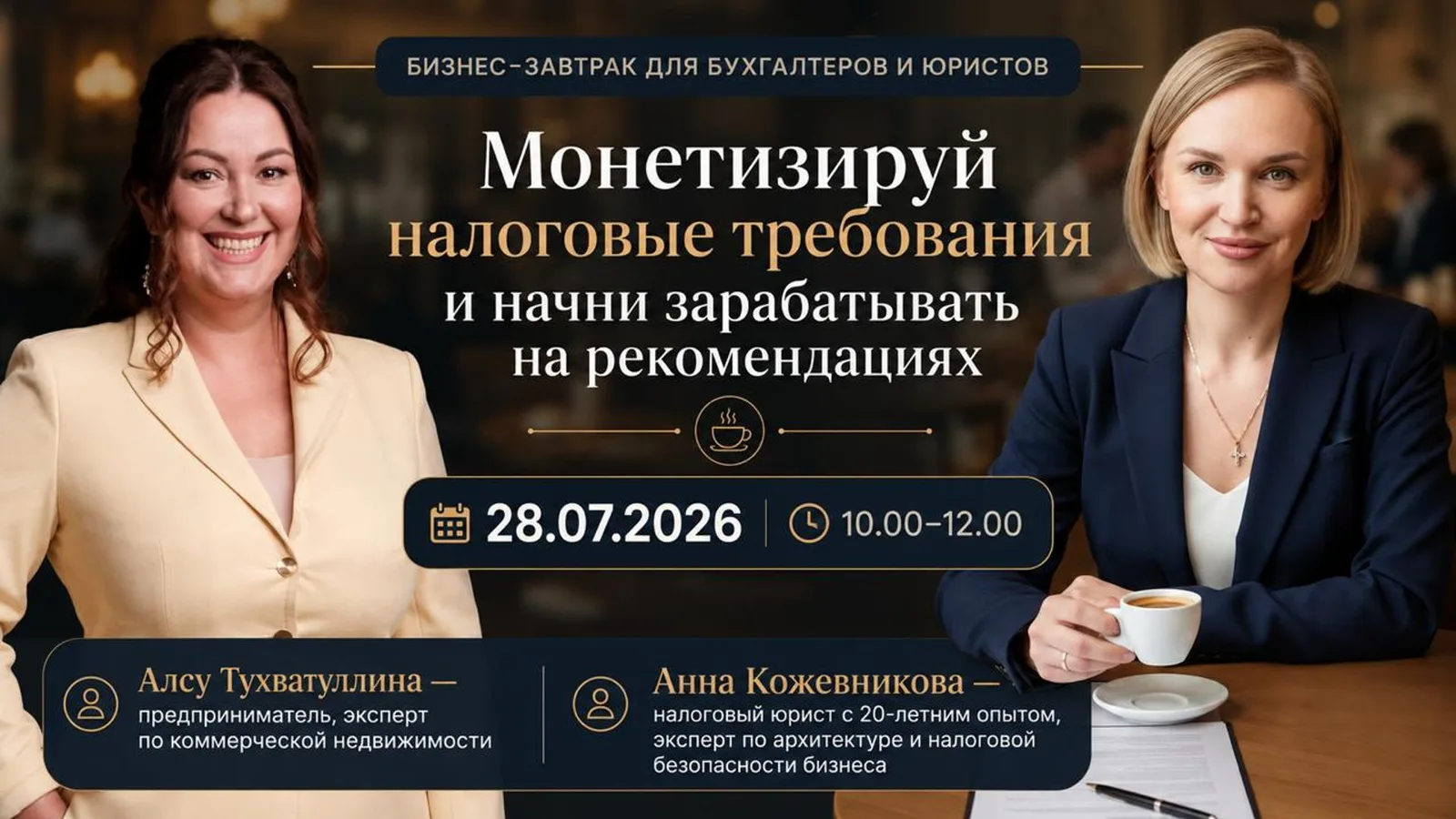 Бизнес-завтрак: "Монетизируй налоговые требования и начни зарабатывать на рекомендациях. Акклиматизация …